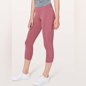 Lululemon EUC READY TO RACE CROP SIZE 8/ 21”/ Moss rose